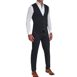 State and Liberty Athletic Fit Stretch Suit Vest - Navy| Vests
