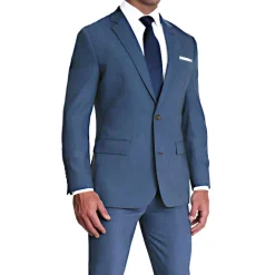 State and Liberty Athletic Fit Stretch Suit - Heathered Blue| Suits