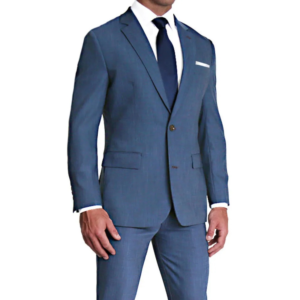 State and Liberty Athletic Fit Stretch Suit - Heathered Blue| Suits