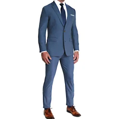 State and Liberty Athletic Fit Stretch Suit - Heathered Blue| Suits