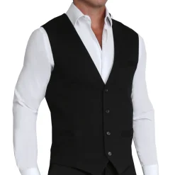 State and Liberty Athletic Fit Stretch Suit Vest - Black| Vests