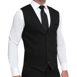 State and Liberty Athletic Fit Stretch Suit Vest - Black| Vests