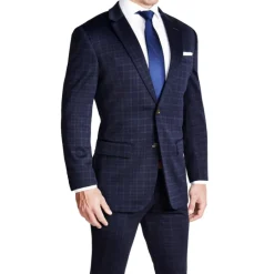 State and Liberty Athletic Fit Stretch Suit - Blue Plaid| Suits