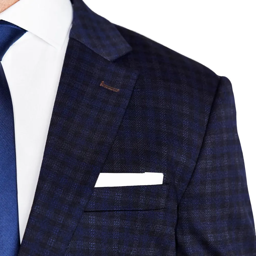 State and Liberty Athletic Fit Stretch Suit - Blue Plaid| Suits