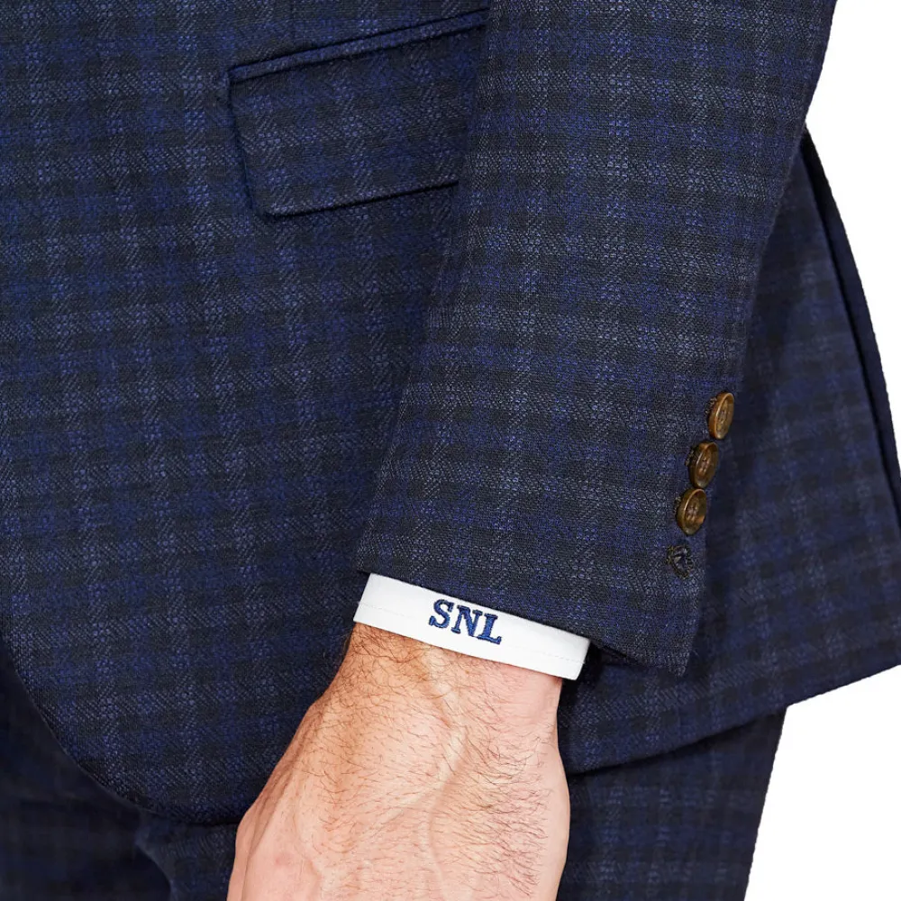 State and Liberty Athletic Fit Stretch Suit - Blue Plaid| Suits