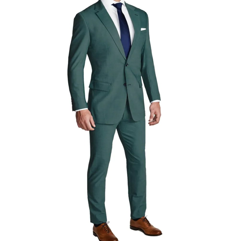 State and Liberty Athletic Fit Stretch Suit - Heathered Sea Green| Suits
