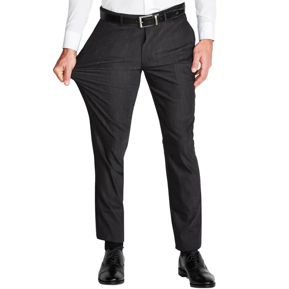 State and Liberty Athletic Fit Stretch Suit Pants - Heathered Charcoal| Tech Chinos|Suit Pants