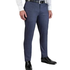 State and Liberty Athletic Fit Stretch Suit - Storm Blue & Navy Plaid| Suits