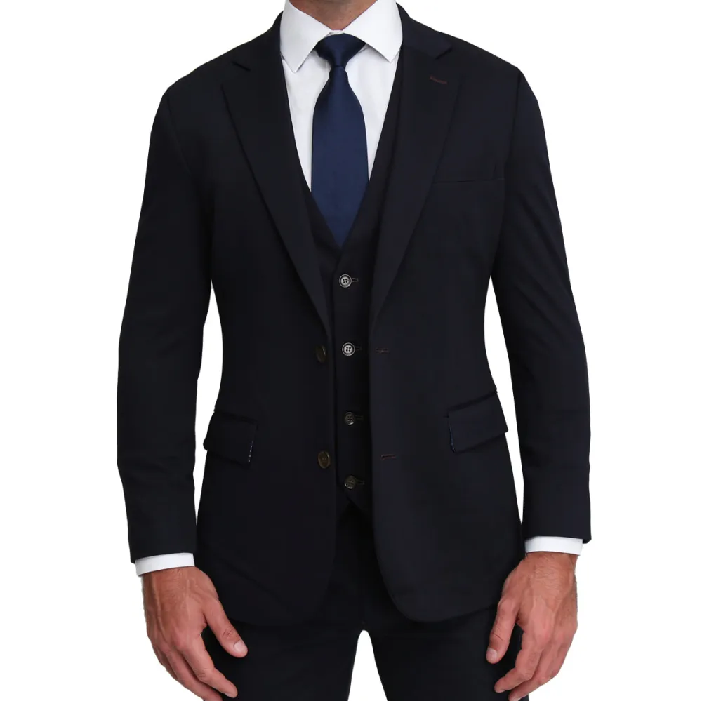 State and Liberty Athletic Fit Stretch Suit - Navy| Suits