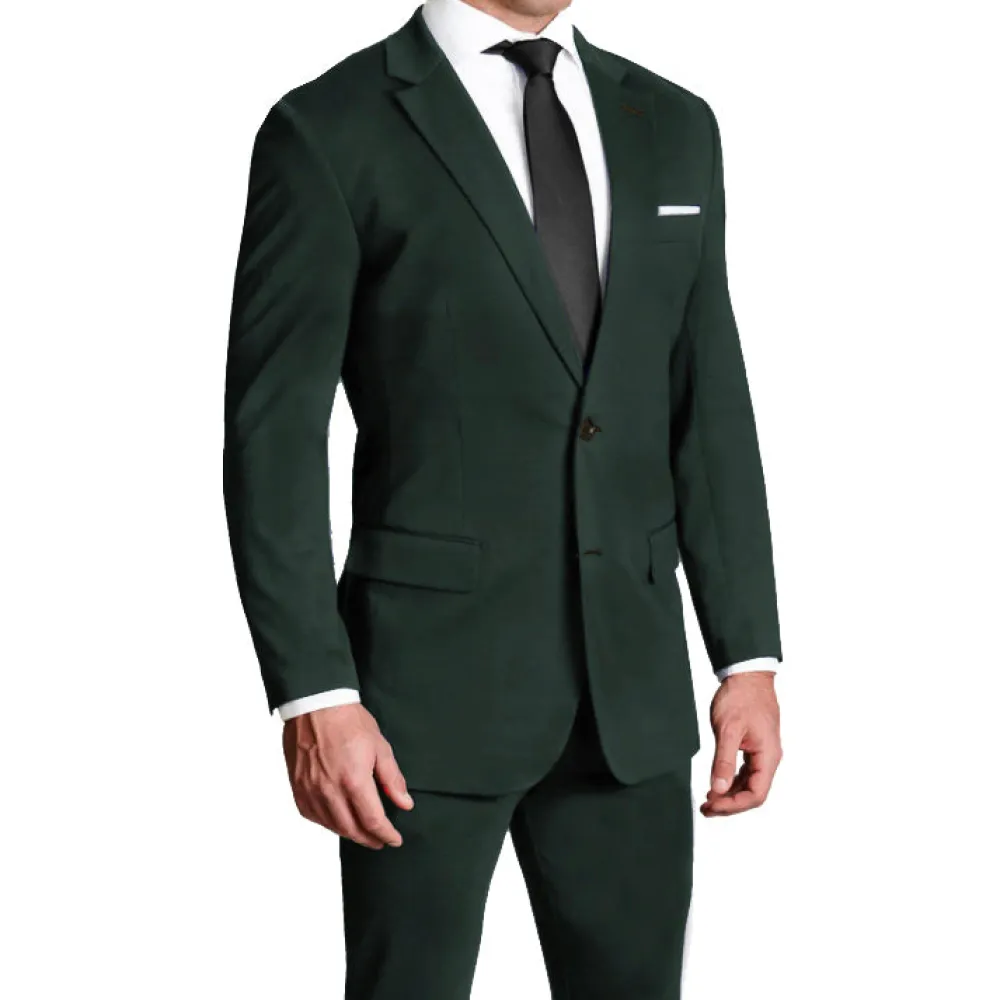 State and Liberty Athletic Fit Stretch Suit - Solid Hunter Green| Suits
