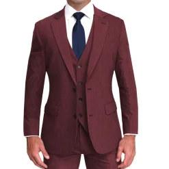 State and Liberty Athletic Fit Stretch Suit Vest - Heathered Maroon| Vests