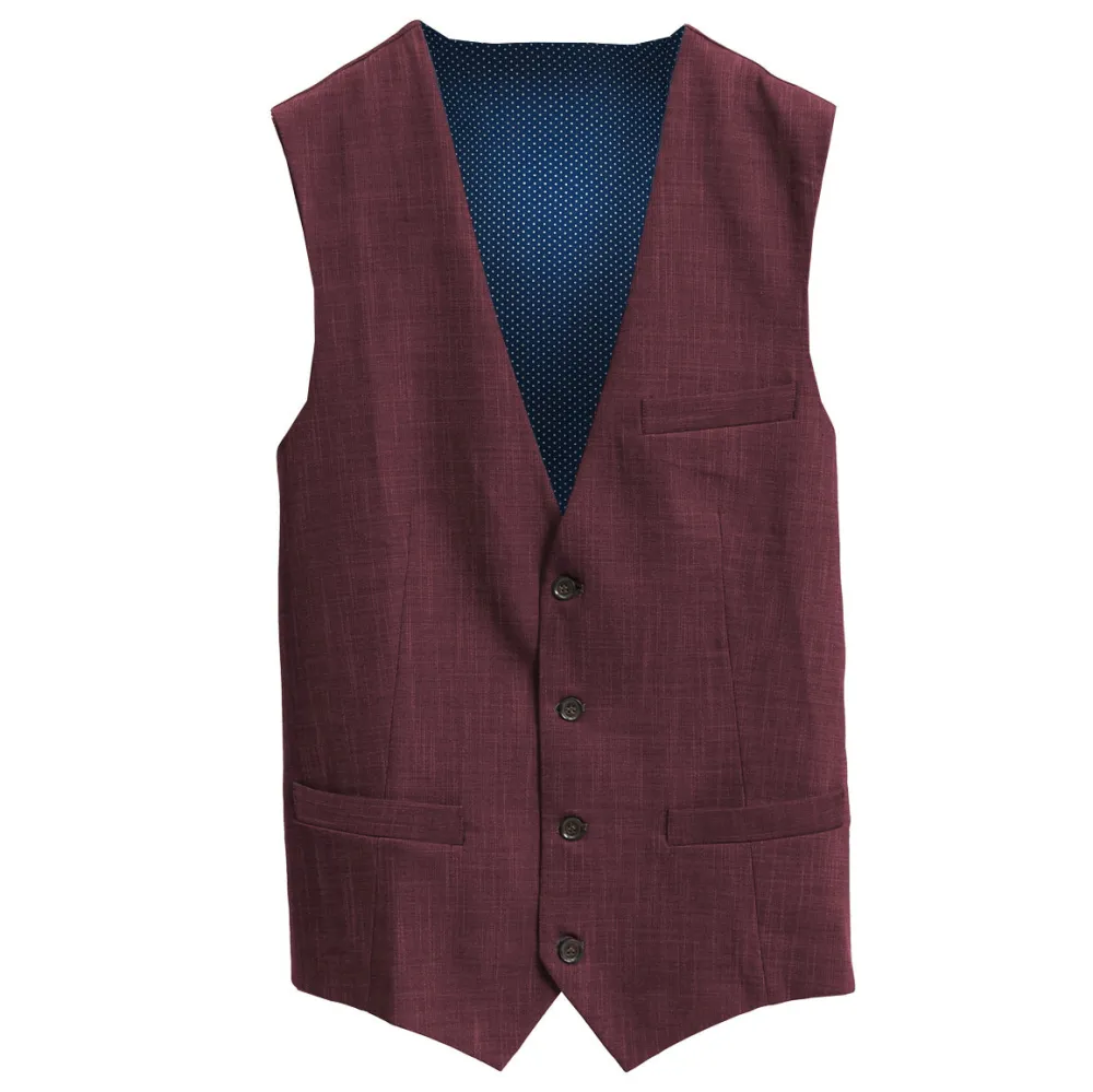 State and Liberty Athletic Fit Stretch Suit Vest - Heathered Maroon| Vests