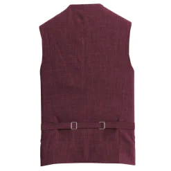 State and Liberty Athletic Fit Stretch Suit Vest - Heathered Maroon| Vests