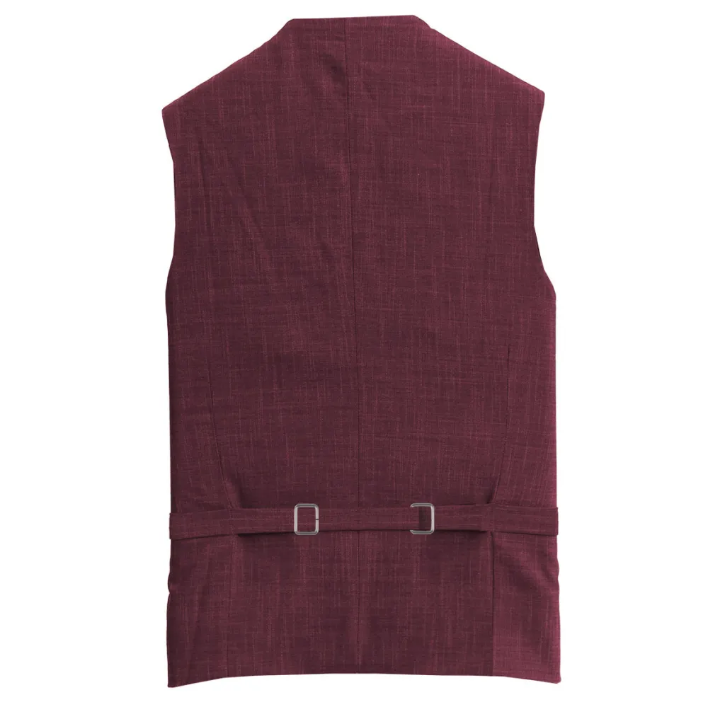 State and Liberty Athletic Fit Stretch Suit Vest - Heathered Maroon| Vests