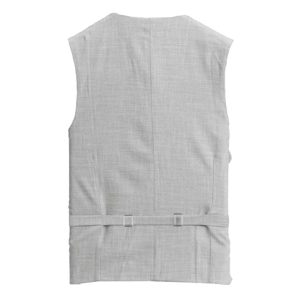 State and Liberty Athletic Fit Stretch Suit Vest - Lightweight Heathered Light Grey| Vests