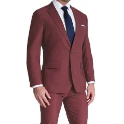 State and Liberty Athletic Fit Stretch Suit - Heathered Maroon| Suits