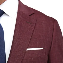 State and Liberty Athletic Fit Stretch Suit - Heathered Maroon| Suits