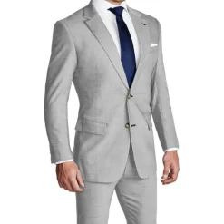 State and Liberty Athletic Fit Stretch Suit - Lightweight Heathered Light Grey| Suits