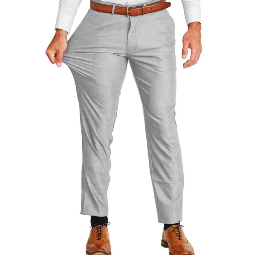 State and Liberty Athletic Fit Stretch Suit - Lightweight Heathered Light Grey| Suits