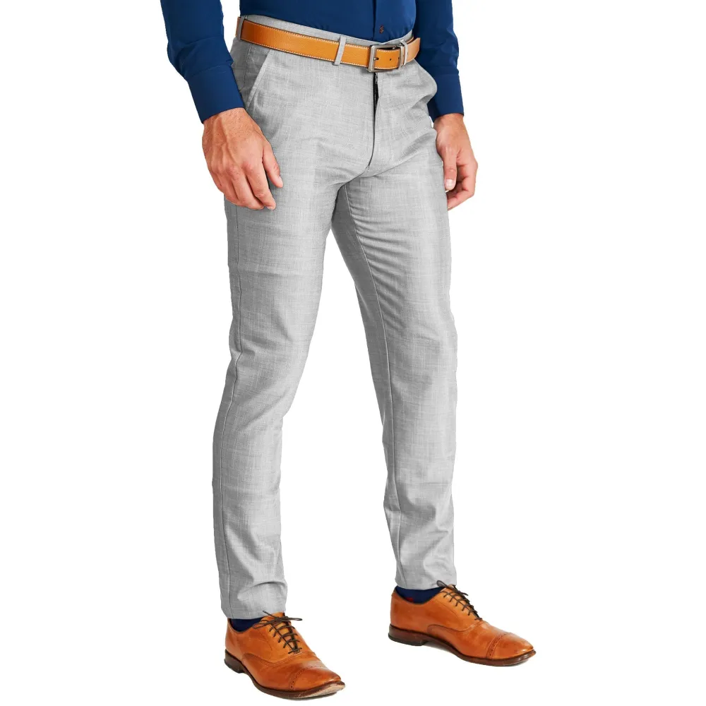 State and Liberty Athletic Fit Stretch Suit - Lightweight Heathered Light Grey| Suits