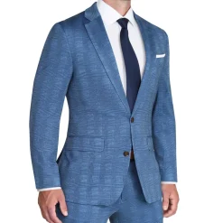 State and Liberty Athletic Fit Stretch Suit - Electric Blue Plaid| Suits