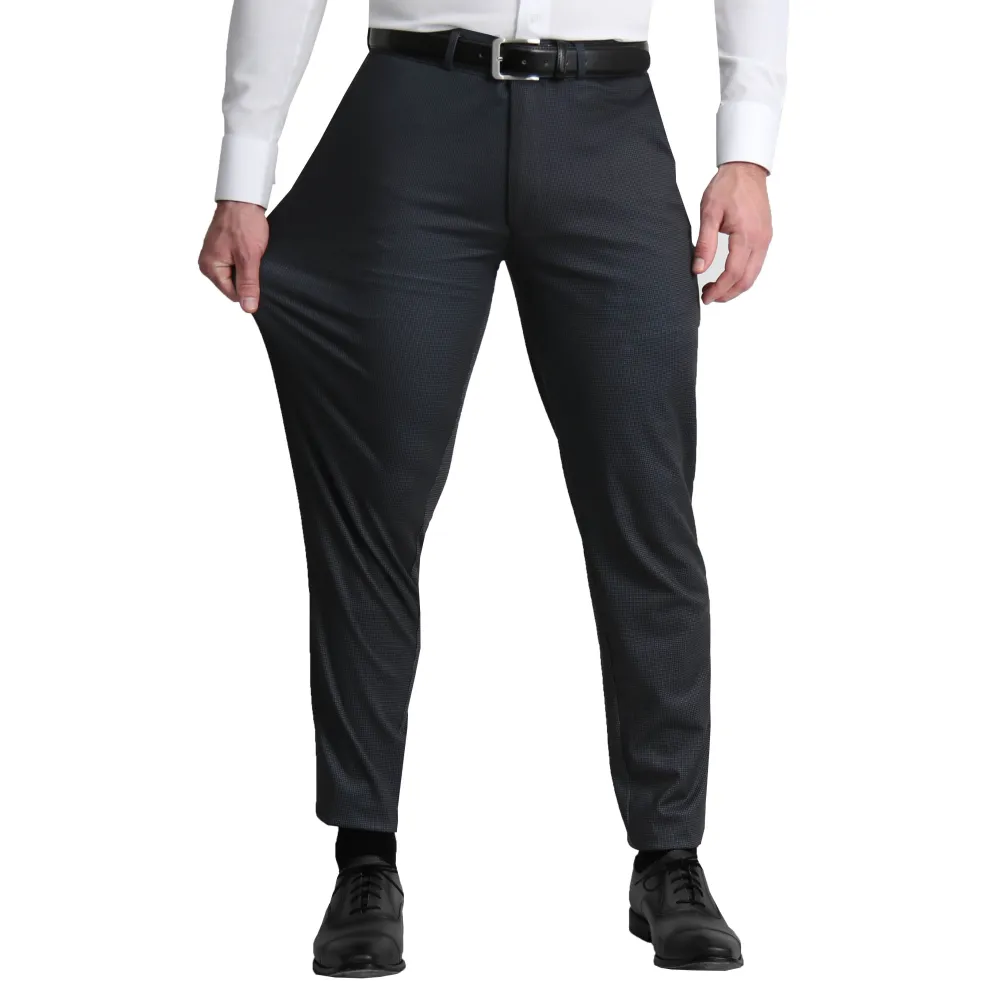 State and Liberty Athletic Fit Stretch Suit Pants - Charcoal Microcheck| Tech Chinos|Suit Pants