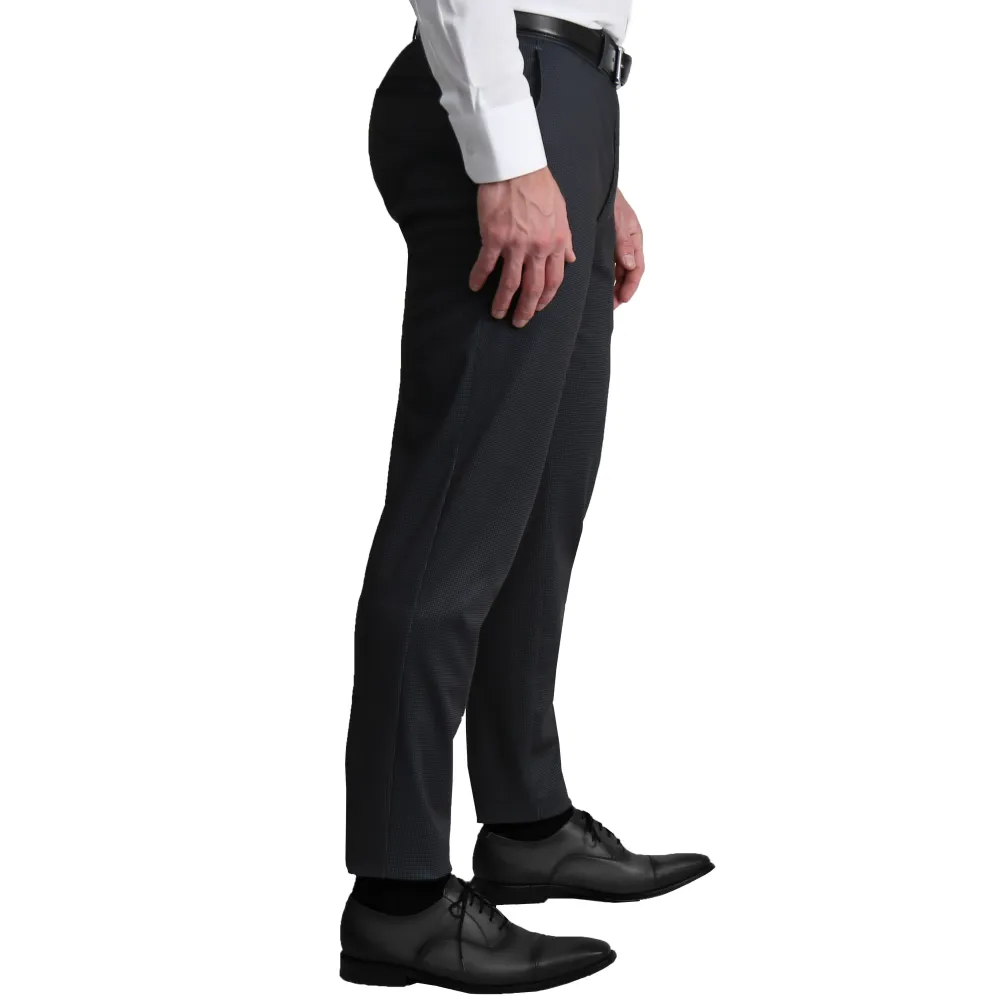 State and Liberty Athletic Fit Stretch Suit Pants - Charcoal Microcheck| Tech Chinos|Suit Pants