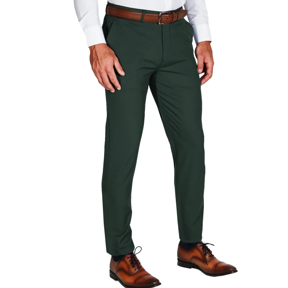 State and Liberty Athletic Fit Stretch Suit Pants - Solid Hunter Green| Suit Pants|Dress Pants