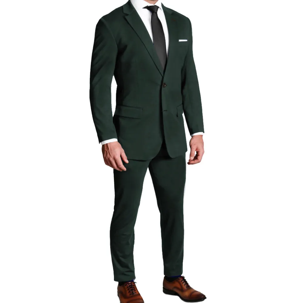 State and Liberty Athletic Fit Stretch Suit Pants - Solid Hunter Green| Suit Pants|Dress Pants