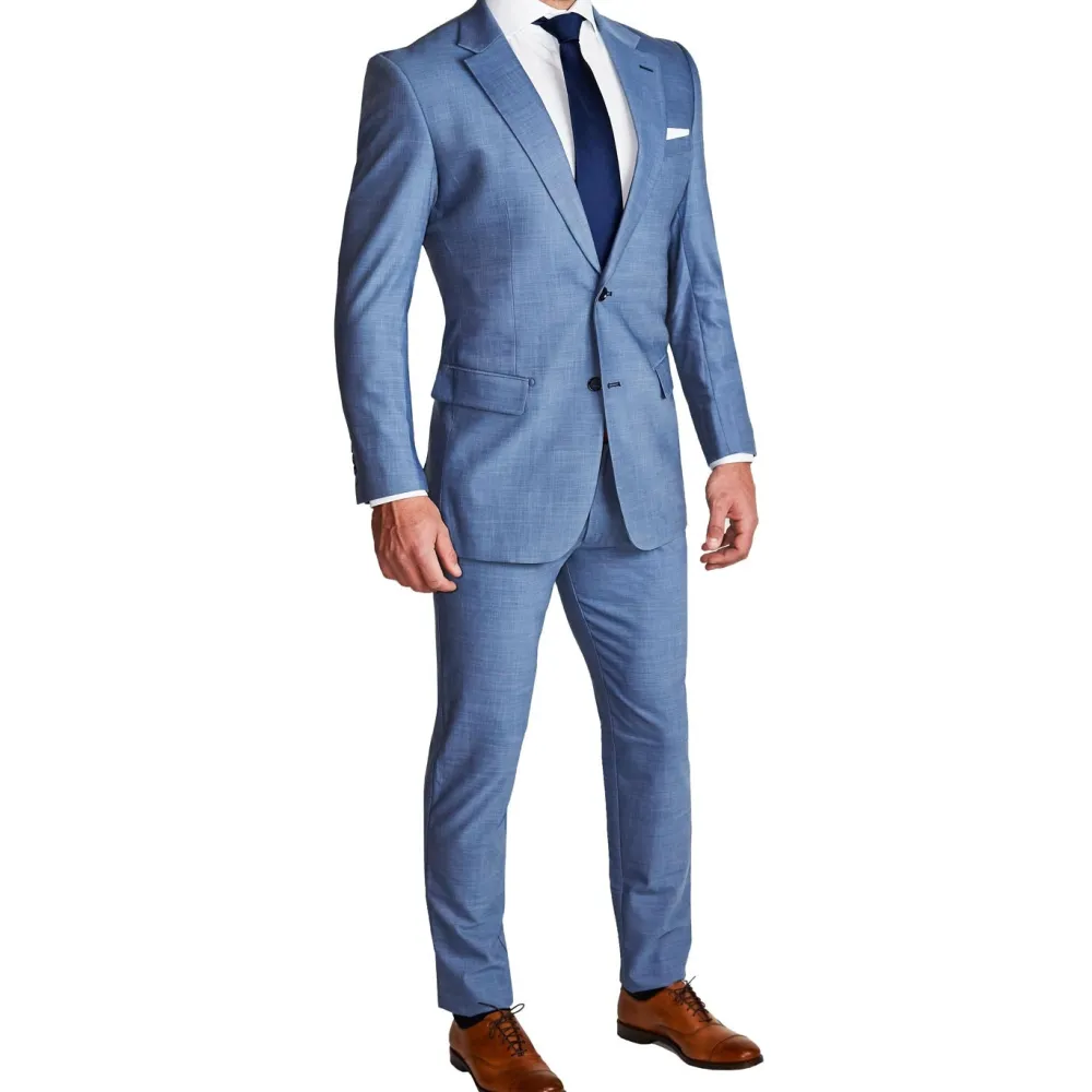 State and Liberty Athletic Fit Stretch Suit Pants - Heathered Light Blue| Tech Chinos|Suit Pants