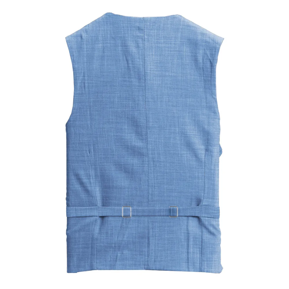 State and Liberty Athletic Fit Stretch Suit Vest - Heathered Light Blue| Vests