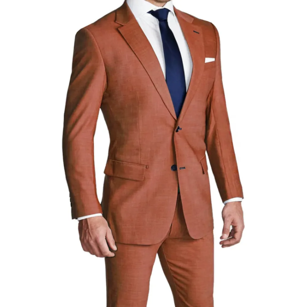 State and Liberty Athletic Fit Stretch Suit - Heathered Burnt Orange| Suits