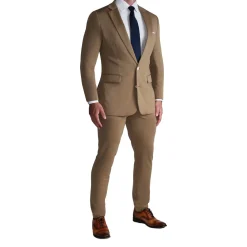 State and Liberty Athletic Fit Stretch Suit - Solid Dark Tan| Suits