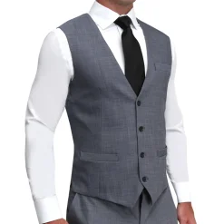 State and Liberty Athletic Fit Stretch Suit Vest - Heathered Grey| Vests