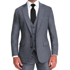 State and Liberty Athletic Fit Stretch Suit Vest - Heathered Grey| Vests