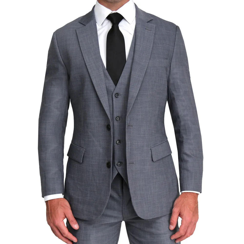 State and Liberty Athletic Fit Stretch Suit Vest - Heathered Grey| Vests