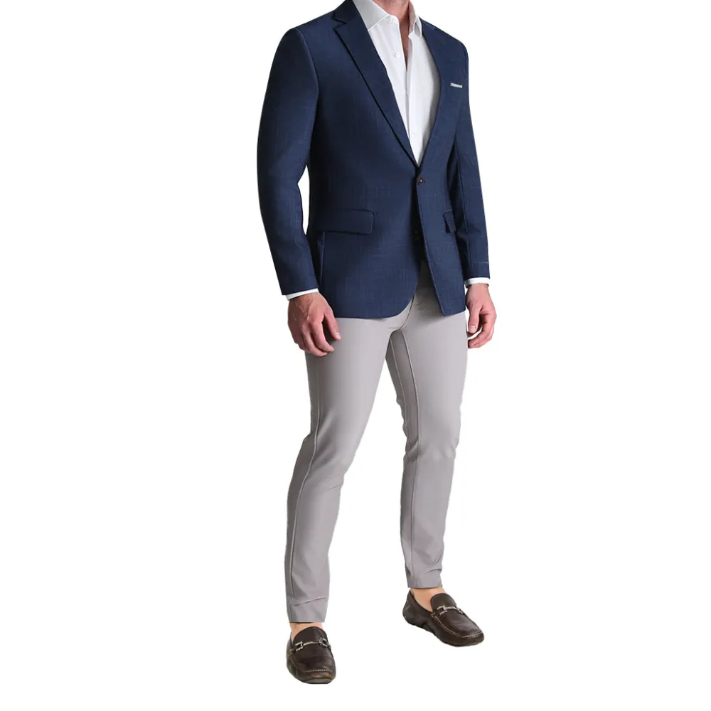 State and Liberty Athletic Fit Stretch Suit - Heathered Navy| Suits