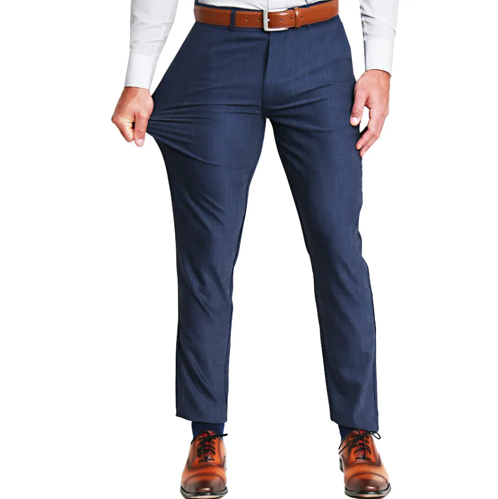 State and Liberty Athletic Fit Stretch Suit - Heathered Navy| Suits