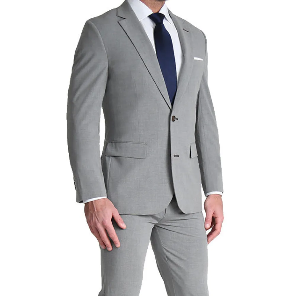 State and Liberty Athletic Fit Stretch Suit - Lightweight Heathered Smoked Grey| Suits