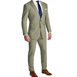 State and Liberty Athletic Fit Stretch Suit - Heathered Olive| Suits