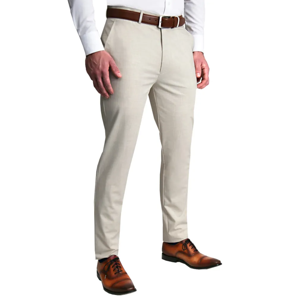 State and Liberty Athletic Fit Stretch Suit Pants - Lightweight Heathered Bamboo| Tech Chinos|Suit Pants