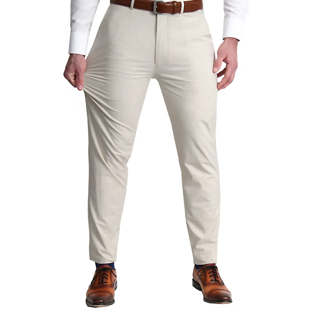 State and Liberty Athletic Fit Stretch Suit Pants - Lightweight Heathered Bamboo| Tech Chinos|Suit Pants