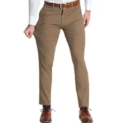 State and Liberty Athletic Fit Stretch Suit Pants - Heathered Cappuccino| Tech Chinos|Suit Pants