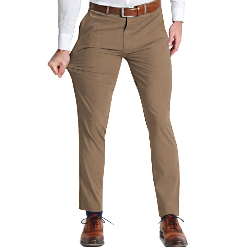 State and Liberty Athletic Fit Stretch Suit Pants - Heathered Cappuccino| Tech Chinos|Suit Pants