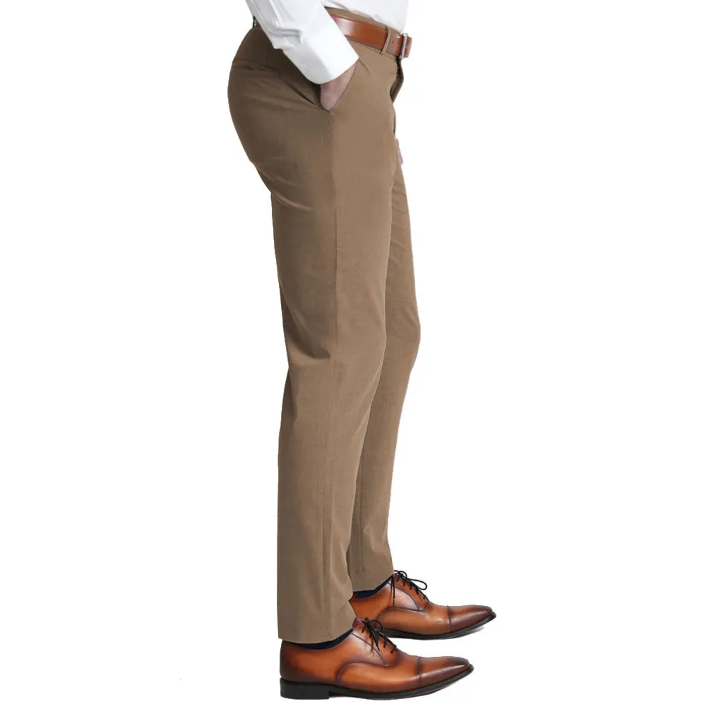 State and Liberty Athletic Fit Stretch Suit Pants - Heathered Cappuccino| Tech Chinos|Suit Pants