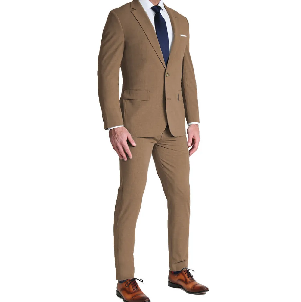 State and Liberty Athletic Fit Stretch Suit Pants - Heathered Cappuccino| Tech Chinos|Suit Pants