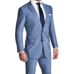 State and Liberty Athletic Fit Stretch Suit - Heathered Light Blue| Suits