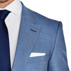 State and Liberty Athletic Fit Stretch Suit - Heathered Light Blue| Suits