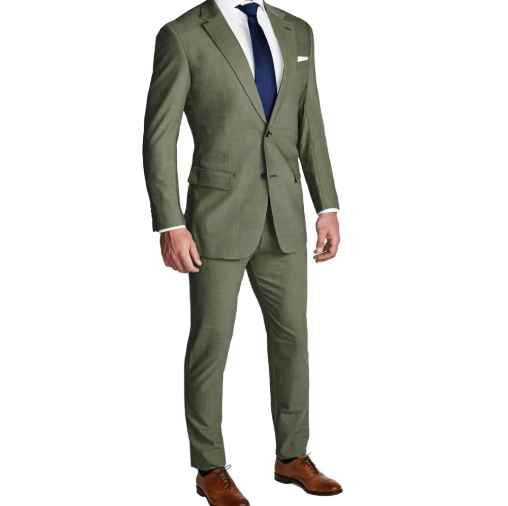 State and Liberty Athletic Fit Stretch Suit - Heathered Forest Green| Suits