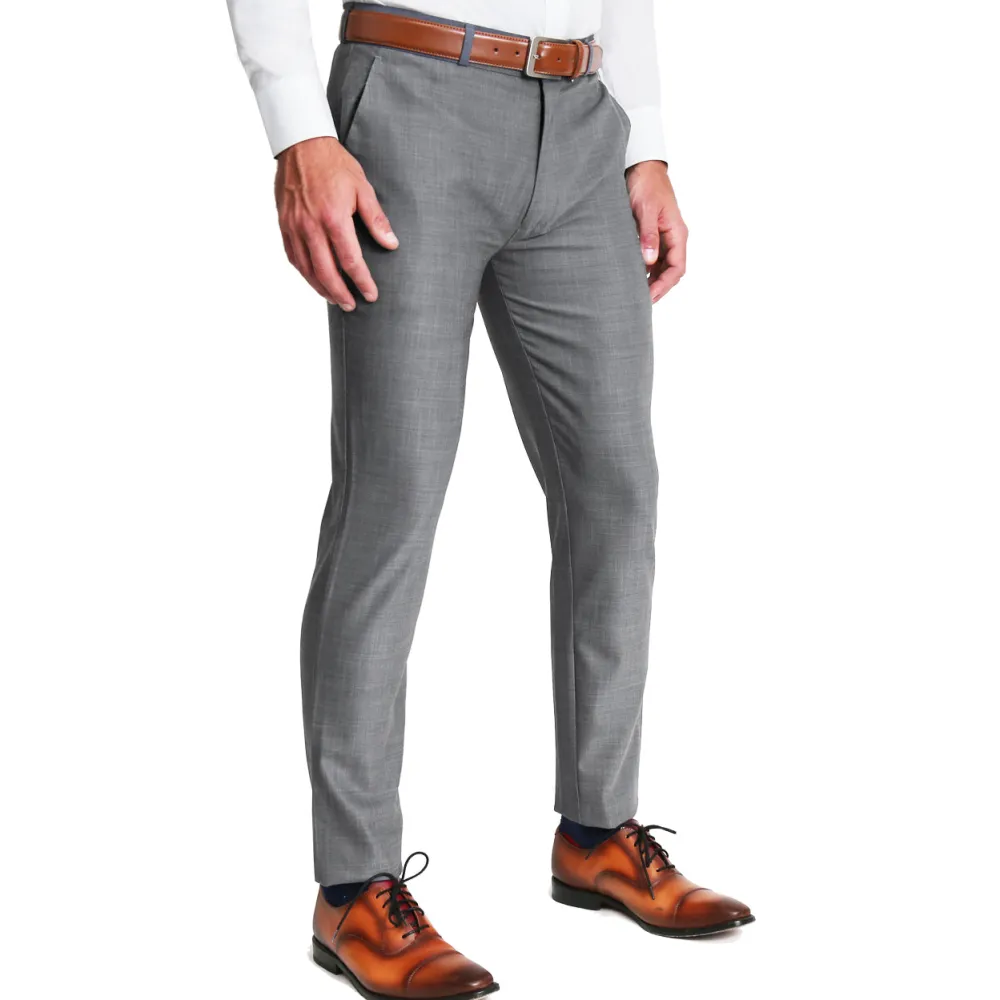 State and Liberty Athletic Fit Stretch Suit Pants - Heathered Grey| Tech Chinos|Suit Pants